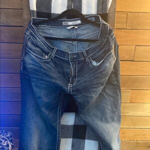 BKE Blue Relaxed Fit Jeans with Faded Wash